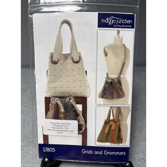 Indygo Junction Grids & Grommets Bag Sewing Pattern IJ805 - Picture 1 of 5